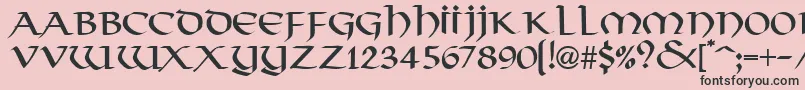 フォントThongRegularDb – ピンクの背景に黒い文字