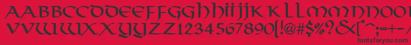 Police ThongRegularDb – polices noires sur fond rouge