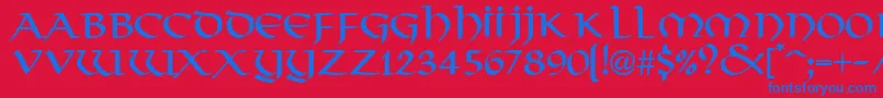 ThongRegularDb Font – Blue Fonts on Red Background