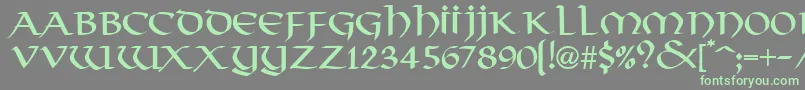 ThongRegularDb Font – Green Fonts on Gray Background