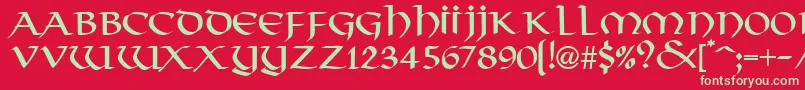 ThongRegularDb Font – Green Fonts on Red Background