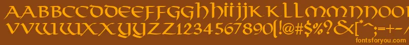 Шрифт ThongRegularDb – оранжевые шрифты на коричневом фоне