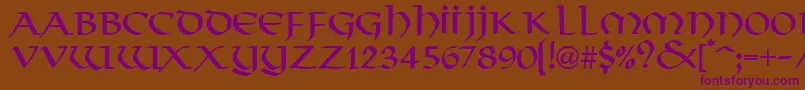 ThongRegularDb Font – Purple Fonts on Brown Background