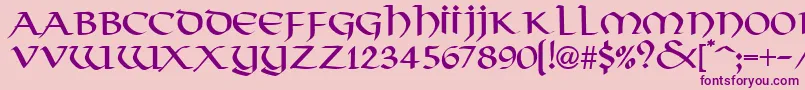 ThongRegularDb Font – Purple Fonts on Pink Background