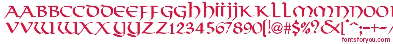 フォントThongRegularDb – 白い背景に赤い文字