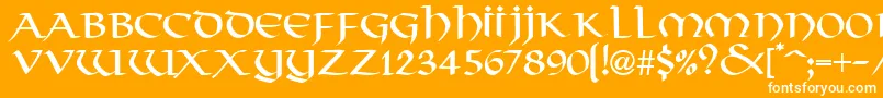 ThongRegularDb-Schriftart – Weiße Schriften auf orangefarbenem Hintergrund