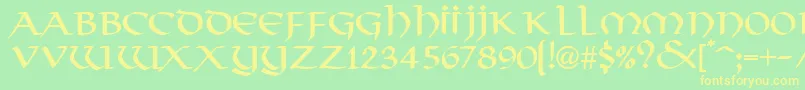 ThongRegularDb Font – Yellow Fonts on Green Background