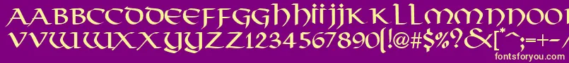 ThongRegularDb-Schriftart – Gelbe Schriften auf violettem Hintergrund