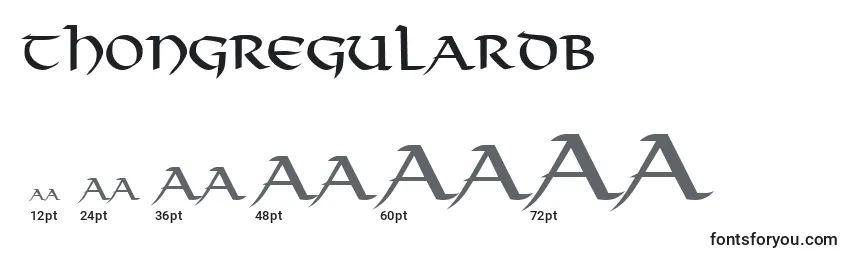 ThongRegularDb Font Sizes