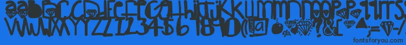 DiamondGirl Font – Black Fonts on Blue Background