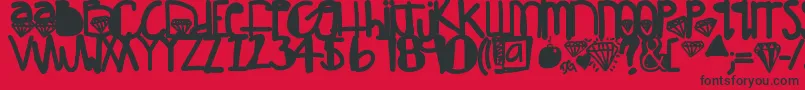 DiamondGirl Font – Black Fonts on Red Background
