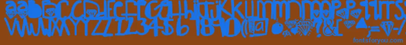 DiamondGirl Font – Blue Fonts on Brown Background