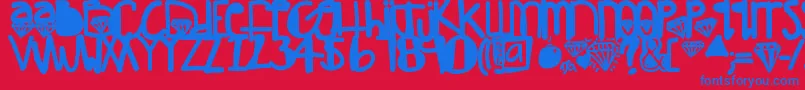 DiamondGirl Font – Blue Fonts on Red Background