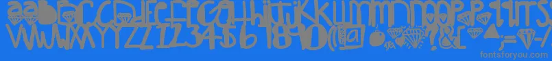 DiamondGirl Font – Gray Fonts on Blue Background