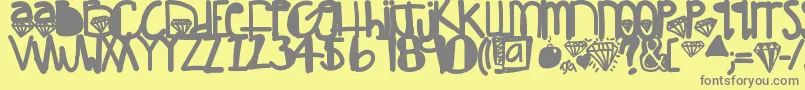 DiamondGirl Font – Gray Fonts on Yellow Background