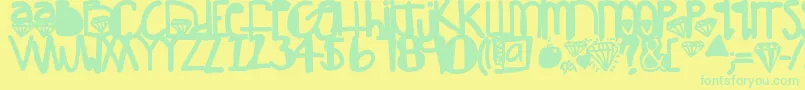 DiamondGirl Font – Green Fonts on Yellow Background