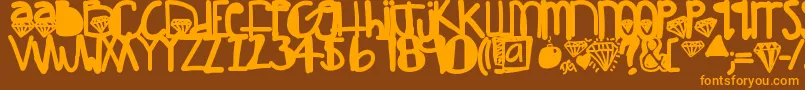 DiamondGirl Font – Orange Fonts on Brown Background