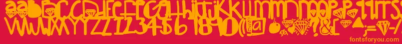 DiamondGirl Font – Orange Fonts on Red Background