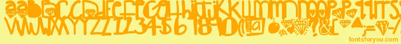 DiamondGirl Font – Orange Fonts on Yellow Background