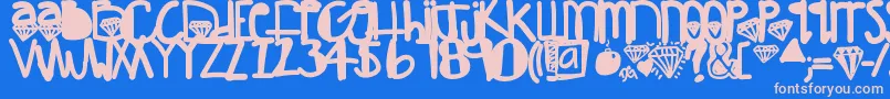 DiamondGirl Font – Pink Fonts on Blue Background