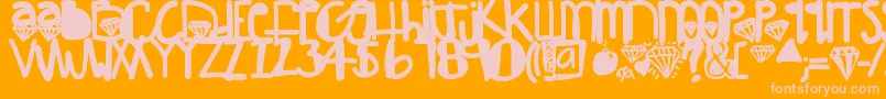 DiamondGirl Font – Pink Fonts on Orange Background