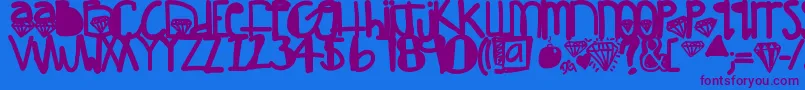 DiamondGirl Font – Purple Fonts on Blue Background