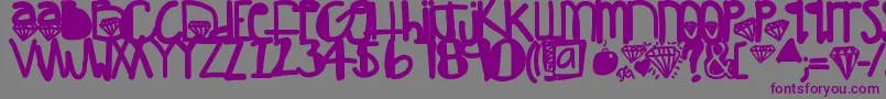 DiamondGirl-Schriftart – Violette Schriften auf grauem Hintergrund