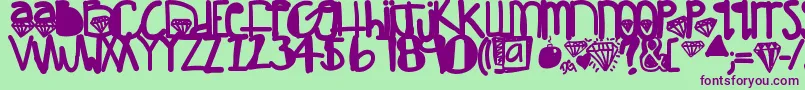 DiamondGirl Font – Purple Fonts on Green Background