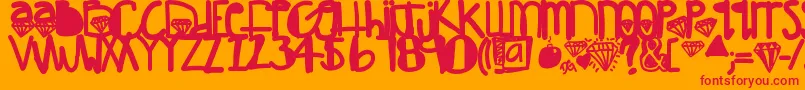 DiamondGirl Font – Red Fonts on Orange Background