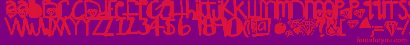 DiamondGirl Font – Red Fonts on Purple Background