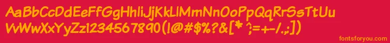 Komtxtb Font – Orange Fonts on Red Background