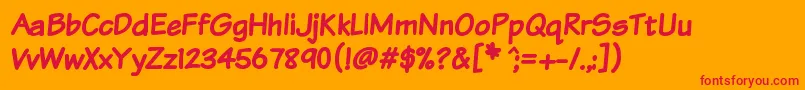 Komtxtb Font – Red Fonts on Orange Background