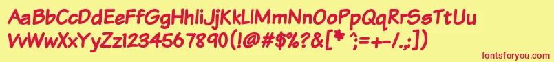 Komtxtb Font – Red Fonts on Yellow Background