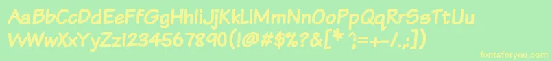 Komtxtb Font – Yellow Fonts on Green Background