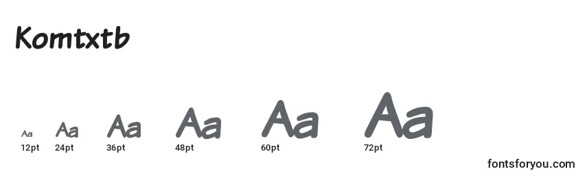 Размеры шрифта Komtxtb