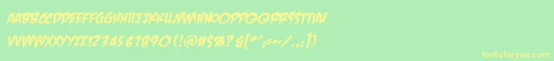 CrashlandingbbItal Font – Yellow Fonts on Green Background