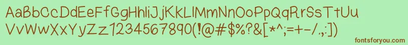 KasukiHandLight Font – Brown Fonts on Green Background