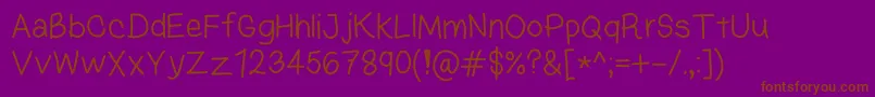KasukiHandLight-Schriftart – Braune Schriften auf violettem Hintergrund