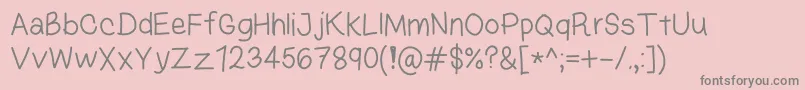 KasukiHandLight Font – Gray Fonts on Pink Background