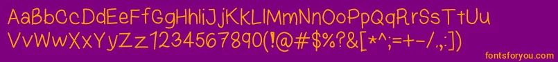 KasukiHandLight Font – Orange Fonts on Purple Background