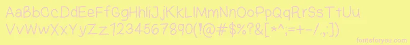 KasukiHandLight Font – Pink Fonts on Yellow Background