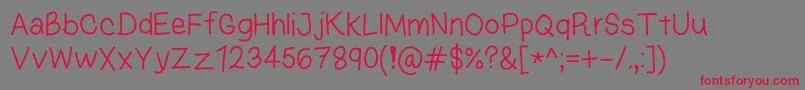 KasukiHandLight Font – Red Fonts on Gray Background