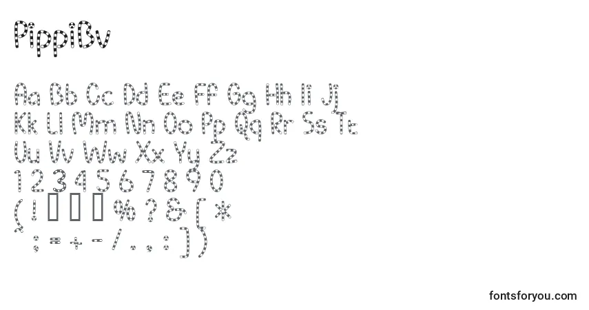 Czcionka PippiBv – alfabet, cyfry, specjalne znaki