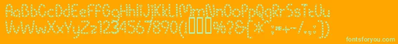 フォントPippiBv – オレンジの背景に緑のフォント
