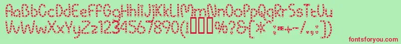 フォントPippiBv – 赤い文字の緑の背景