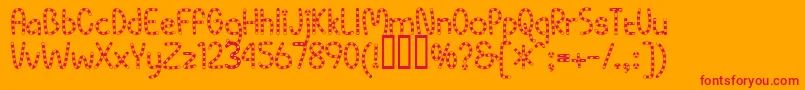 PippiBv-Schriftart – Rote Schriften auf orangefarbenem Hintergrund