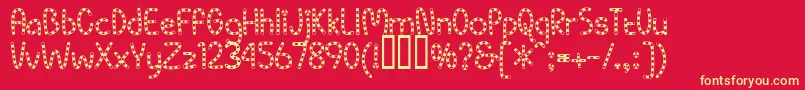 PippiBv Font – Yellow Fonts on Red Background