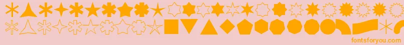 StargazerRegular-Schriftart – Orangefarbene Schriften auf rosa Hintergrund