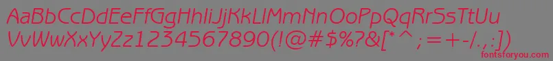 BenguiatGothicBookItalicBt Font – Red Fonts on Gray Background
