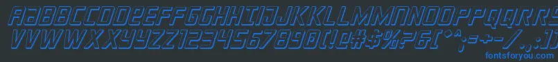 Шрифт Crixus3Dital – синие шрифты на чёрном фоне